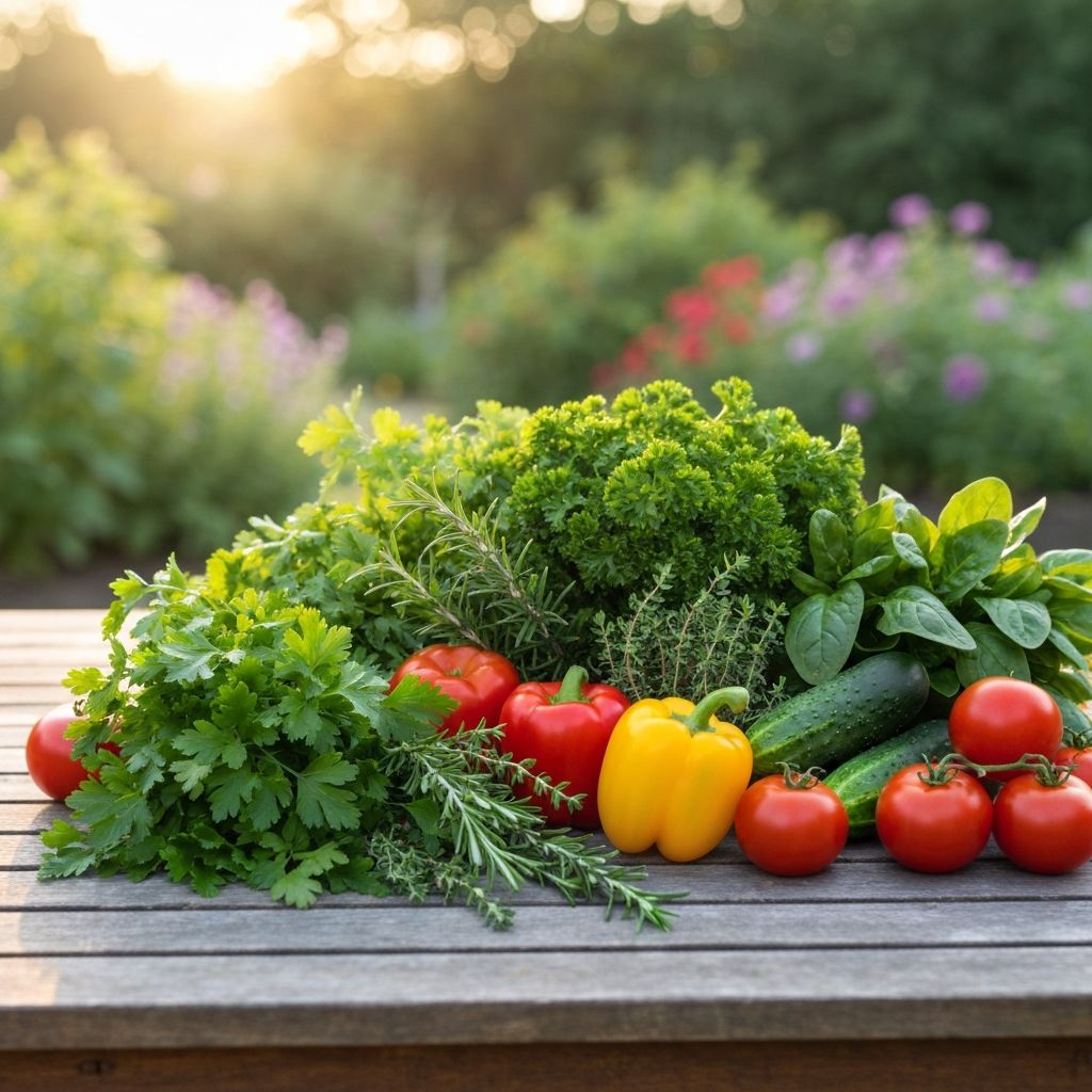 Świeże zioła na stole