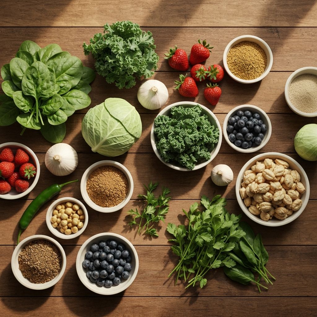 Stół z kolorowymi warzywami i ziołami